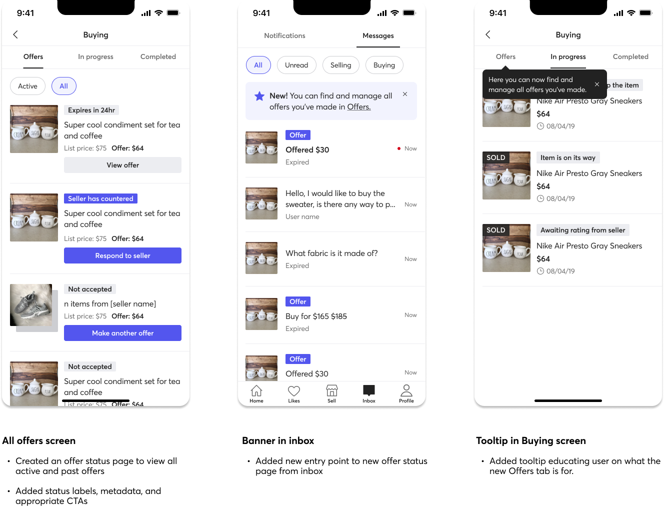 Final app design for offers experience - screen 3